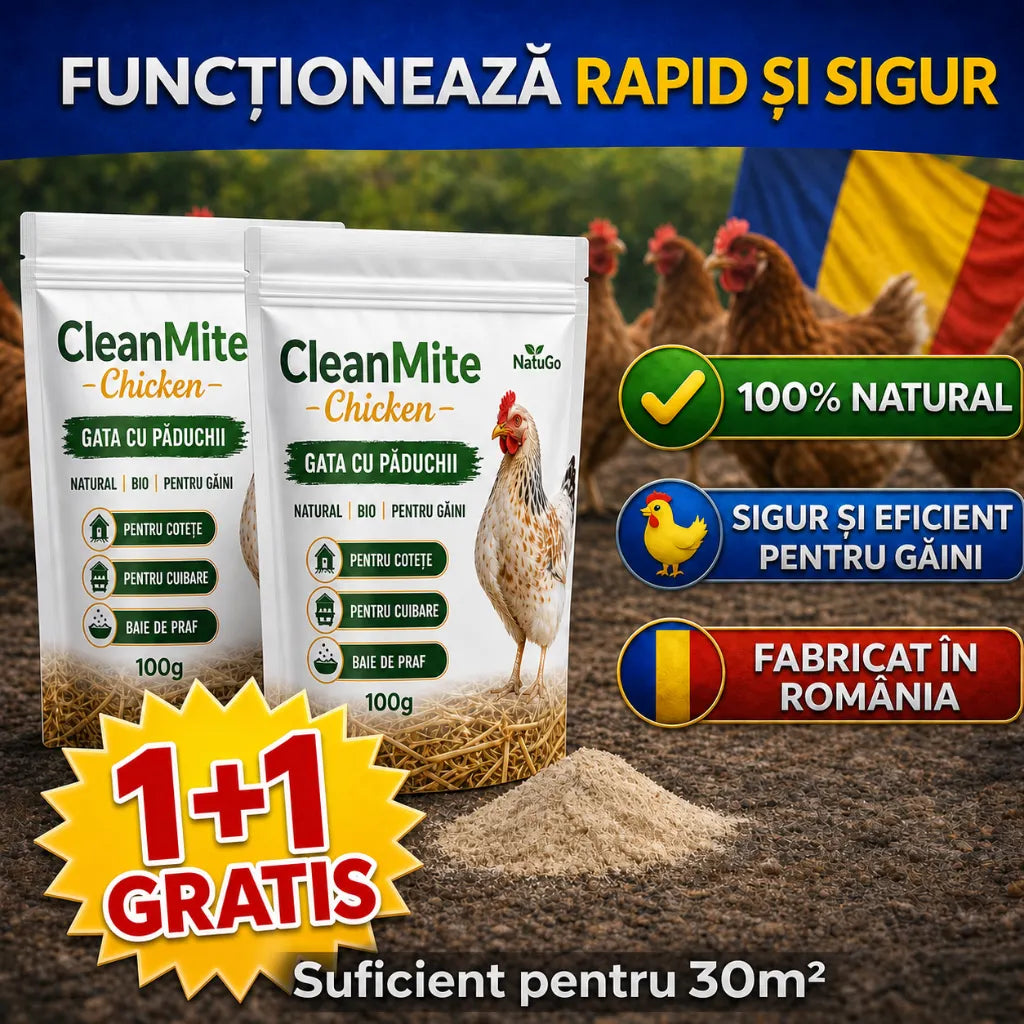 1+1 GRATIS - Tratament 100% natural pentru păduchii de găină